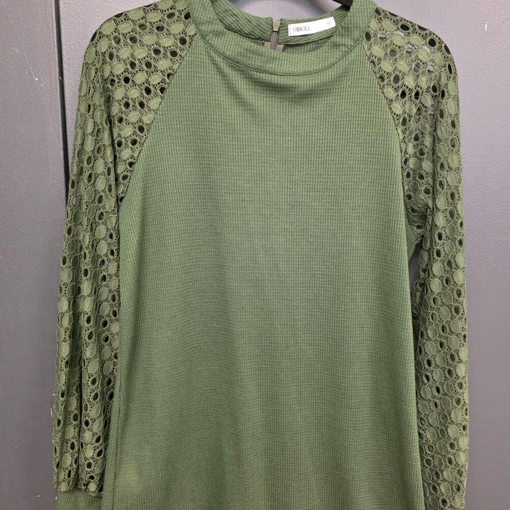 MIHOLL OLIVE GREEN TOP MEDIUM 066